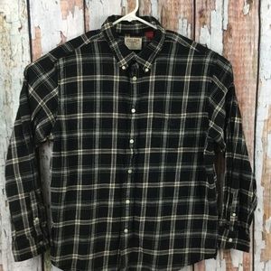 Chaps Denim Black & White XL Flannel Long Sleeve